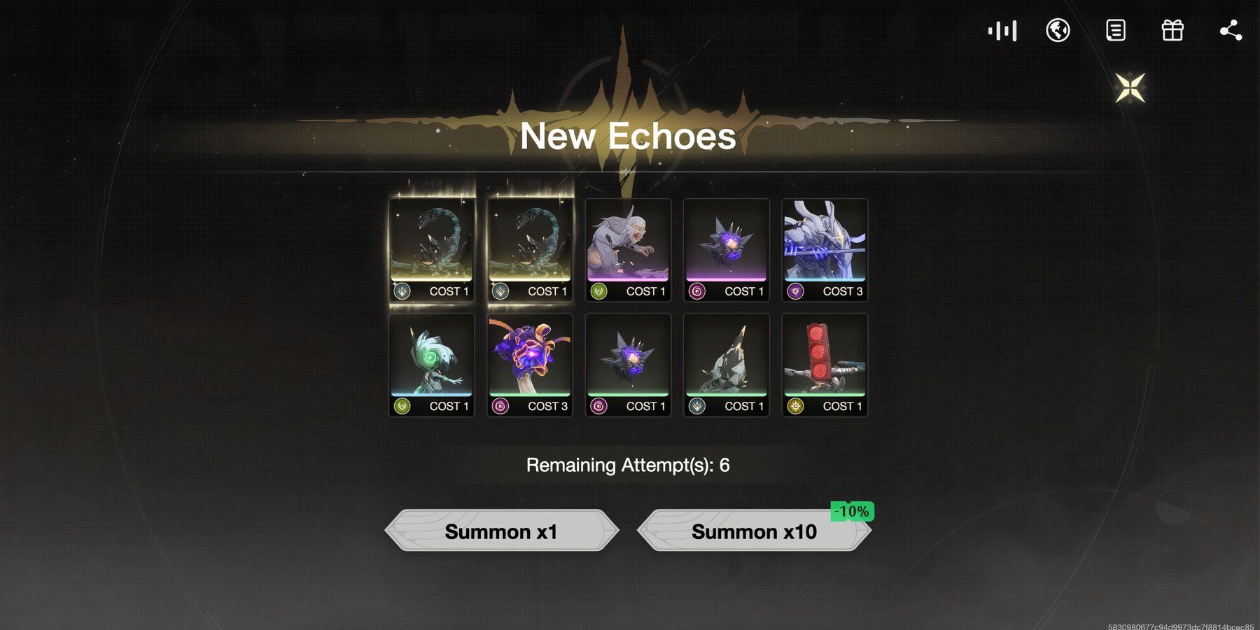 echoes earned during the echo summon event in wuthering waves.