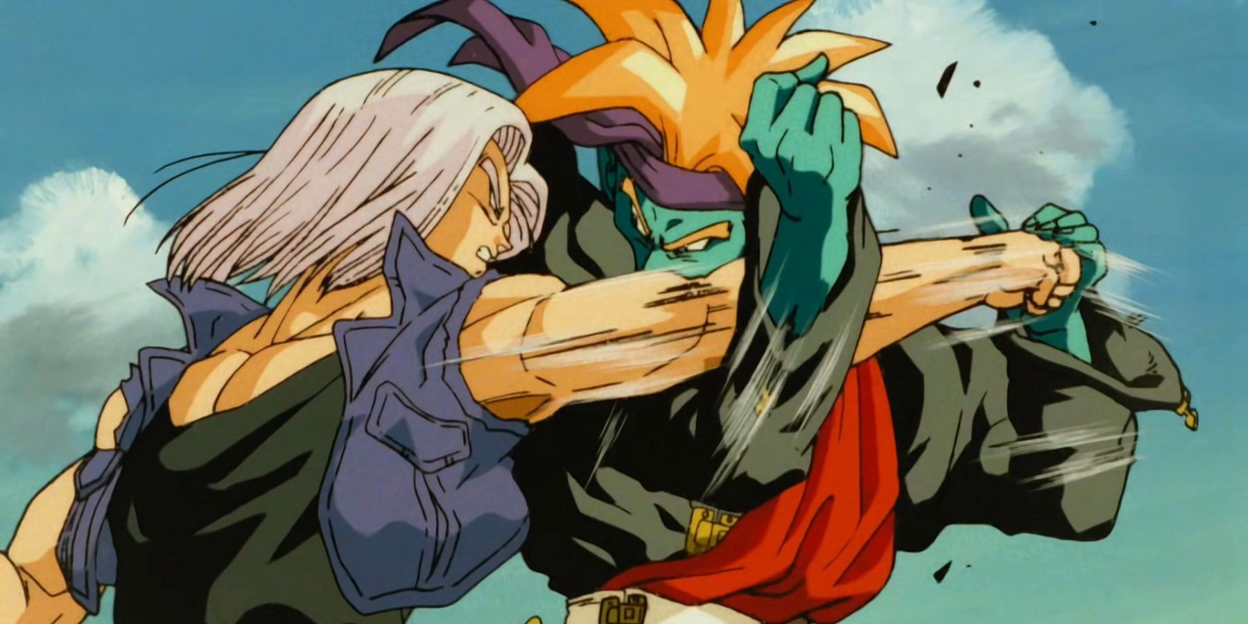 Trunks fighting Kogu Galaxy Soldier Dragon Ball