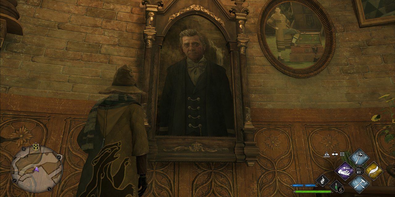 A portrait of Eldritch Diggory in Hogwarts Legacy