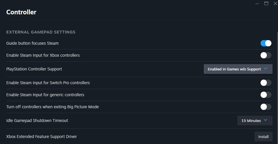 Enabling controller support for PlayStation in Steam