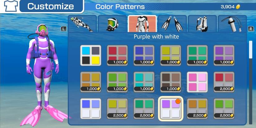 Image of some color patterns in Endless Ocean Luminous