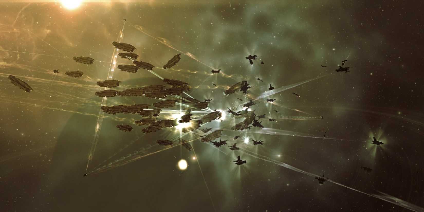 A space battle in EVE Online