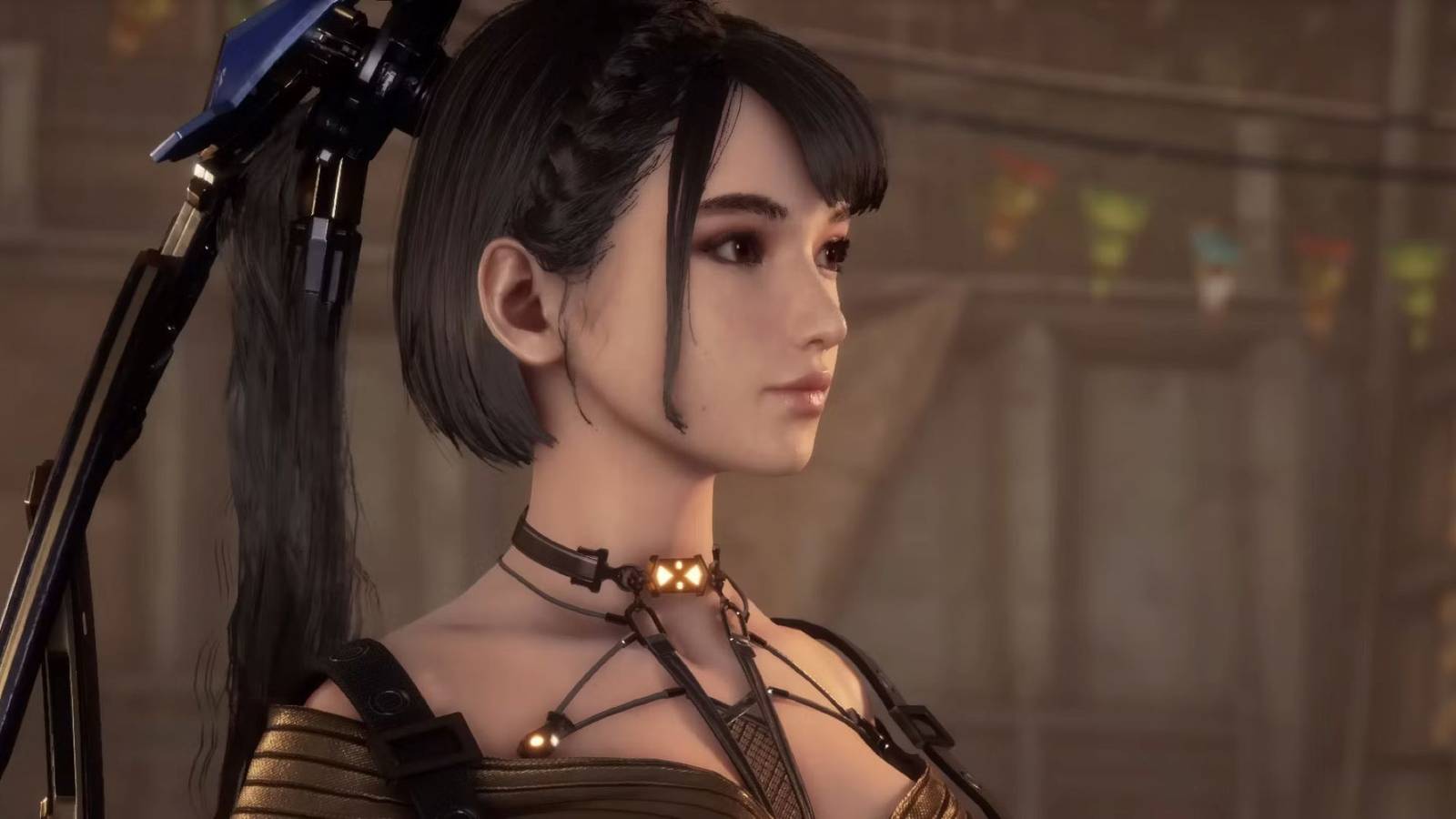 stellar blade eve close up headshot in profile