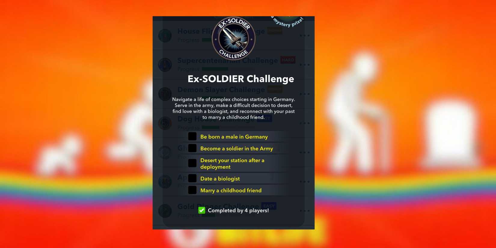 ex soldier challenge bitlife
