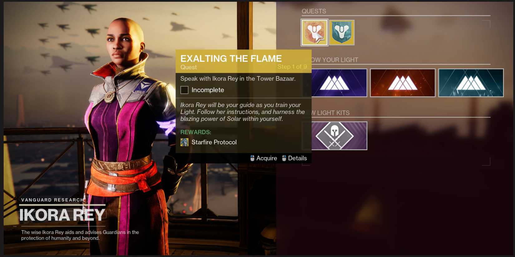 Ikora Rey Exotic quests at tower