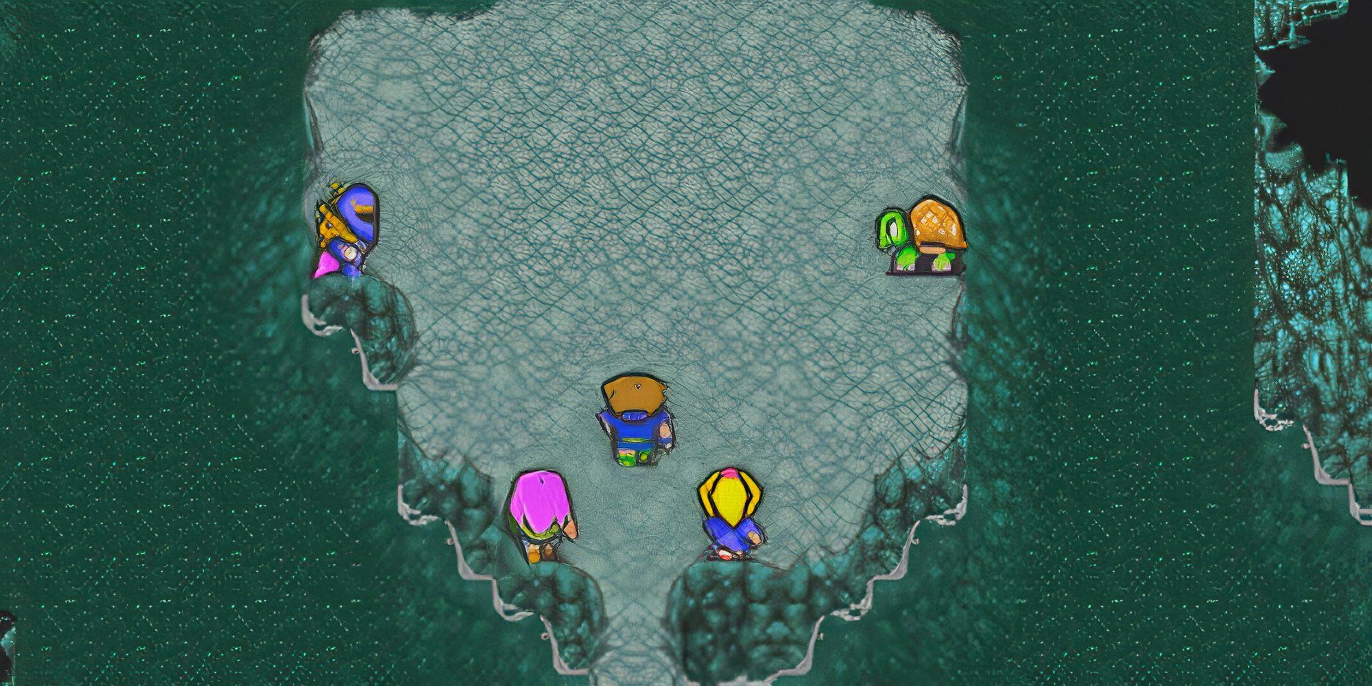 Exploring a cave in Final Fantasy 5 Advance