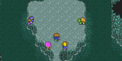 Exploring a cave in Final Fantasy 5 Advance