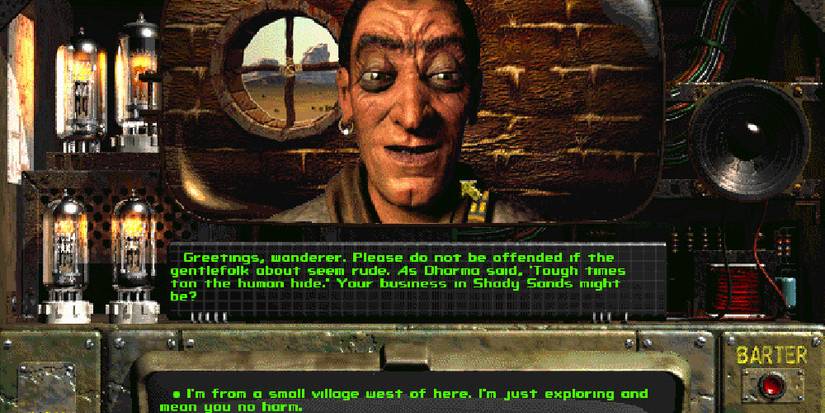 Speaking to an NPC in Fallout