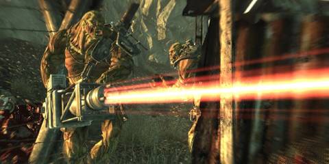 Super Mutant Firing a minigun