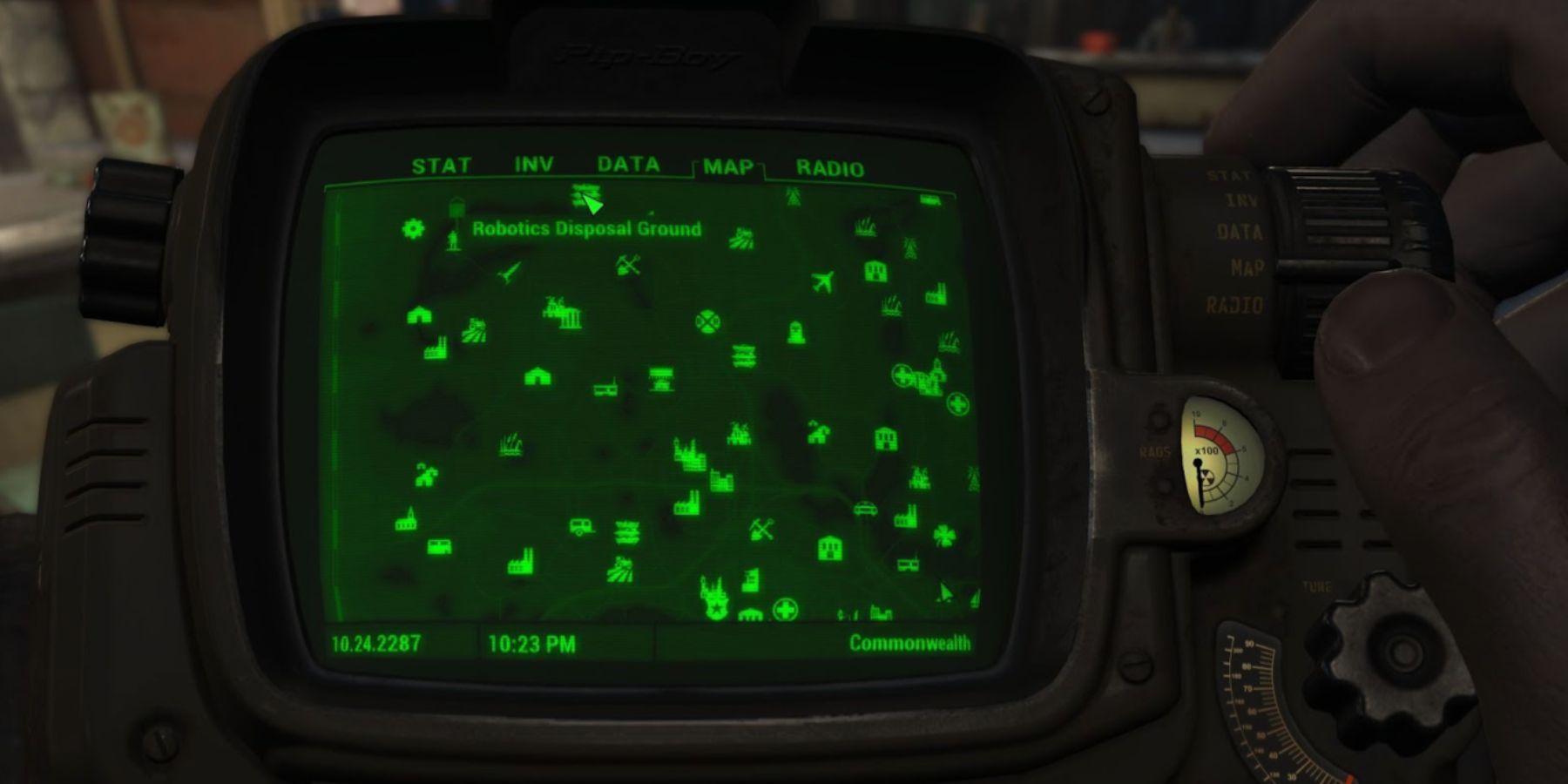 Robotics Disposal Ground location on the map in Fallout 4