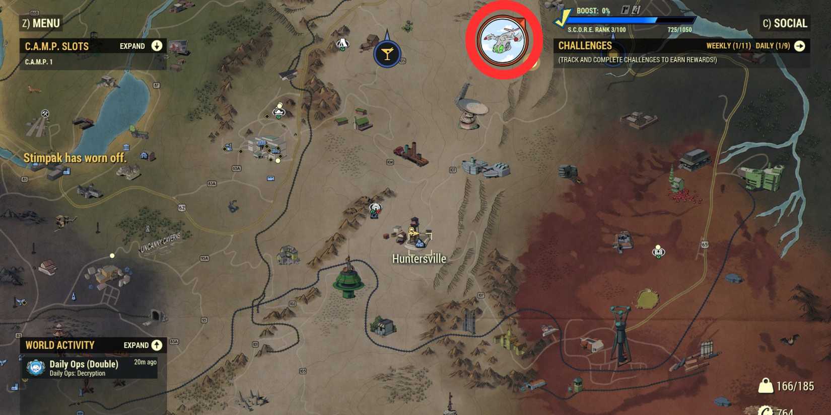 Fallout 76 - Expeditions Button