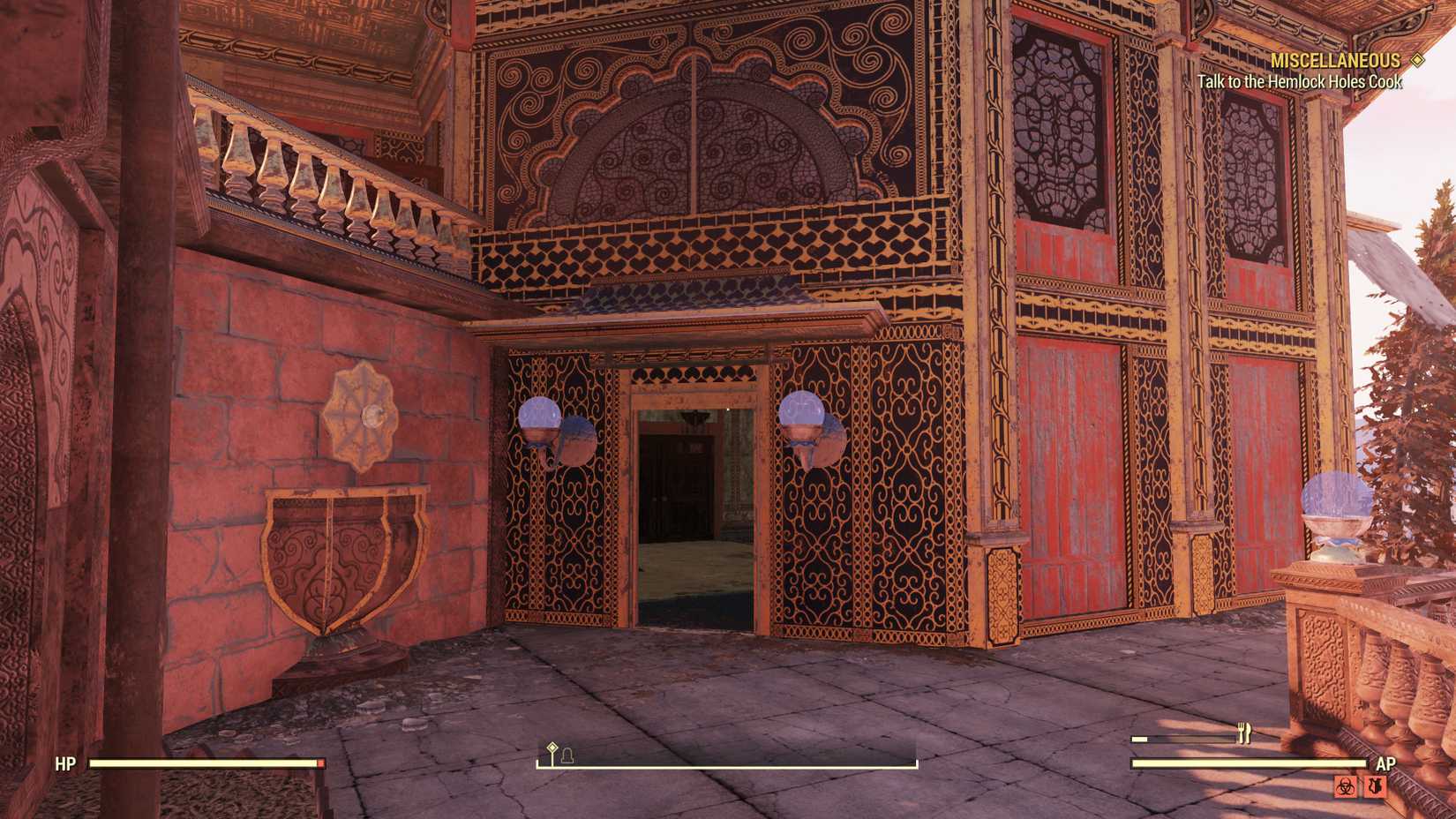 Image of the doorway to the interior of Palace of the Winding Path in Fallout 76