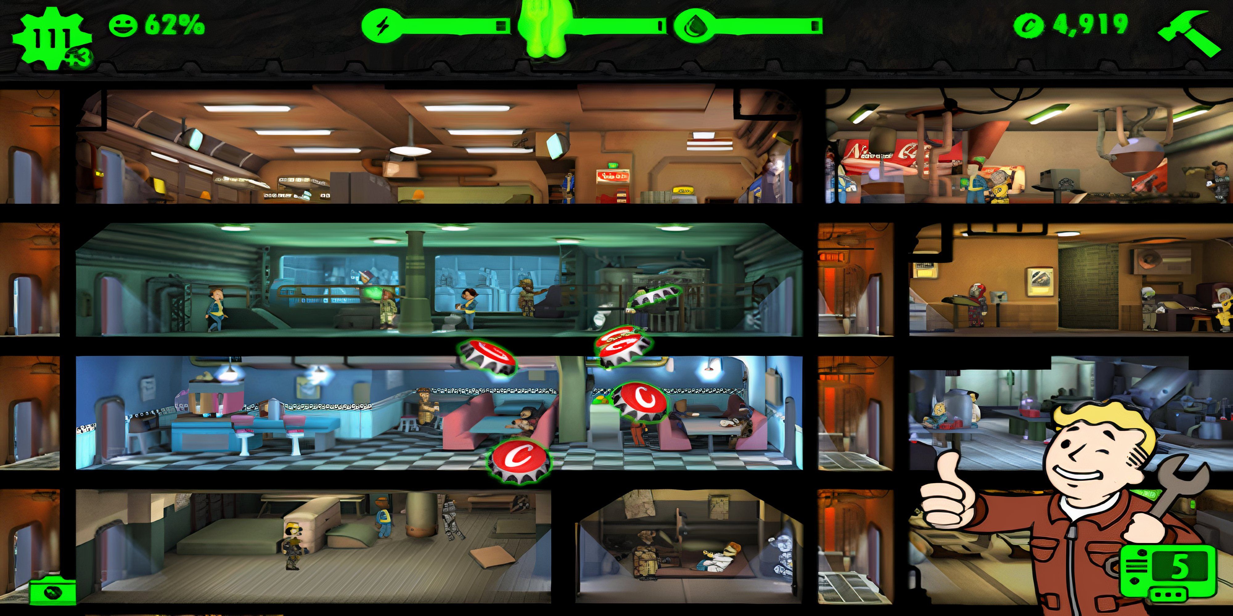 Living quarters in Fallout Shelter