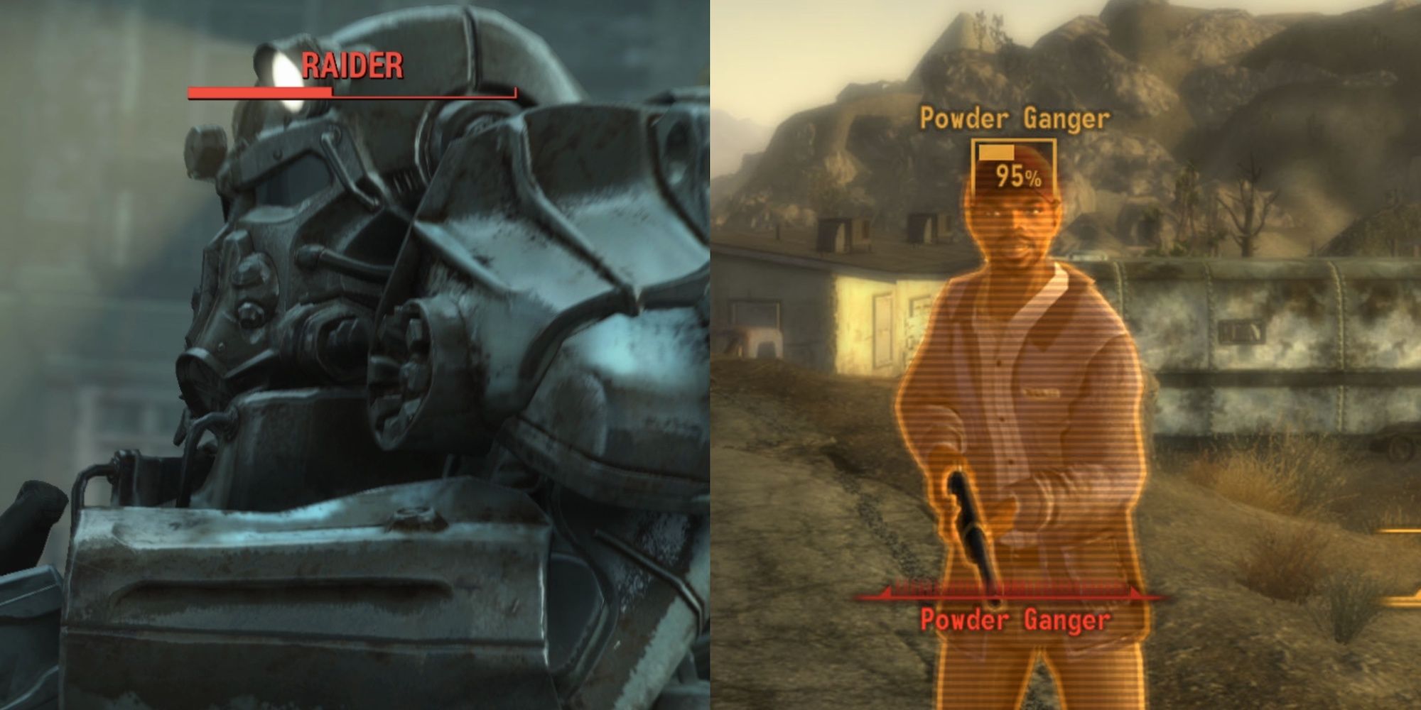 Fallout 4 on the left, New Vegas on the right