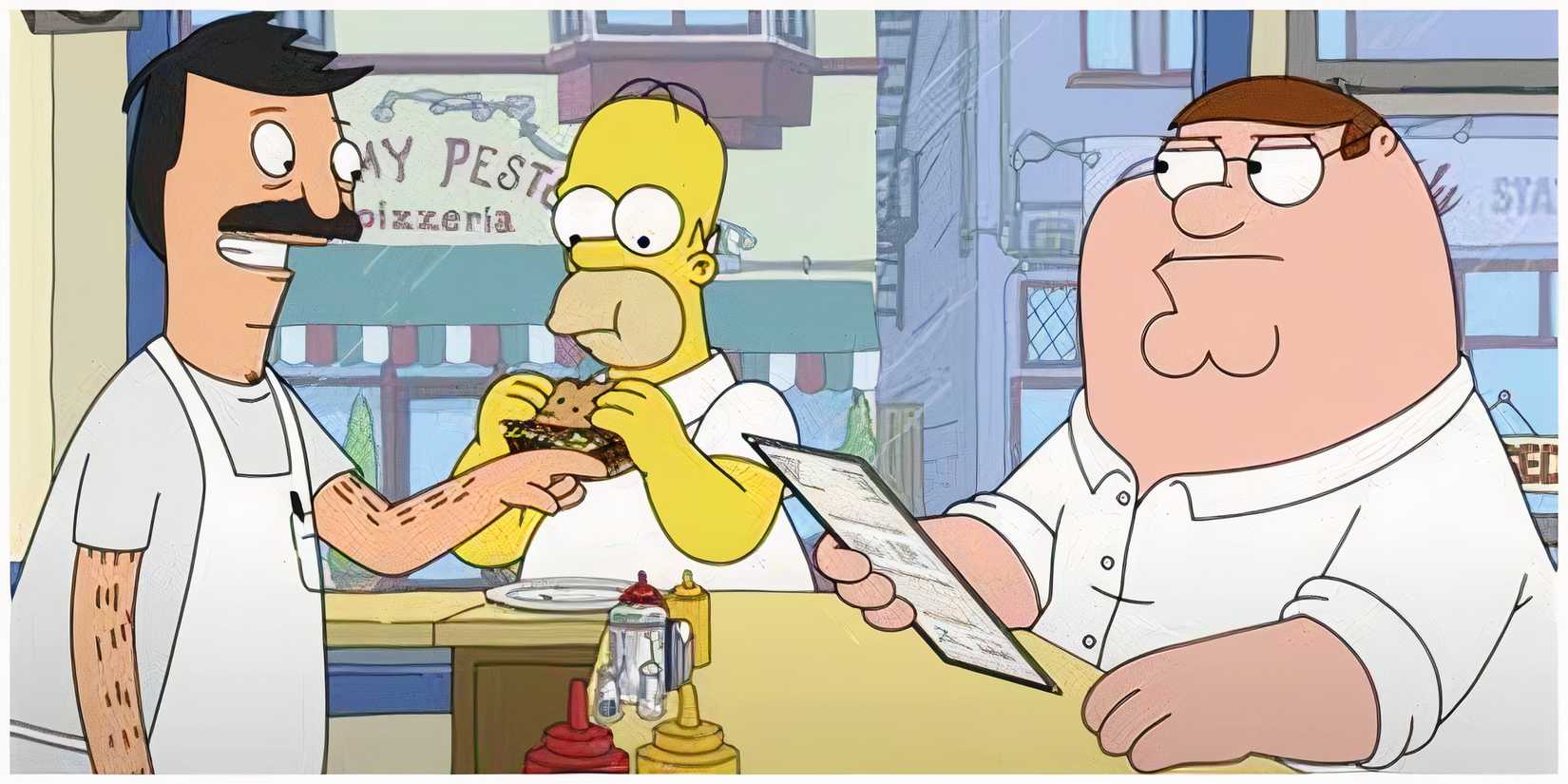 Family Guy Bob's Burger Simpsons Crossover