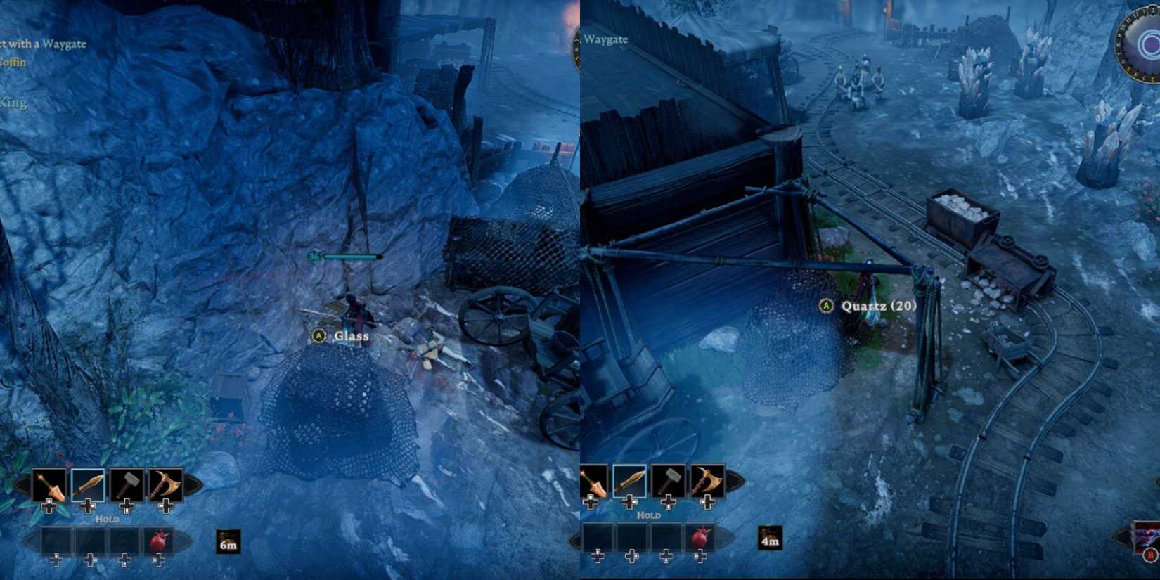 Farming Glass and Quartz at Quartz Quarry in V Rising