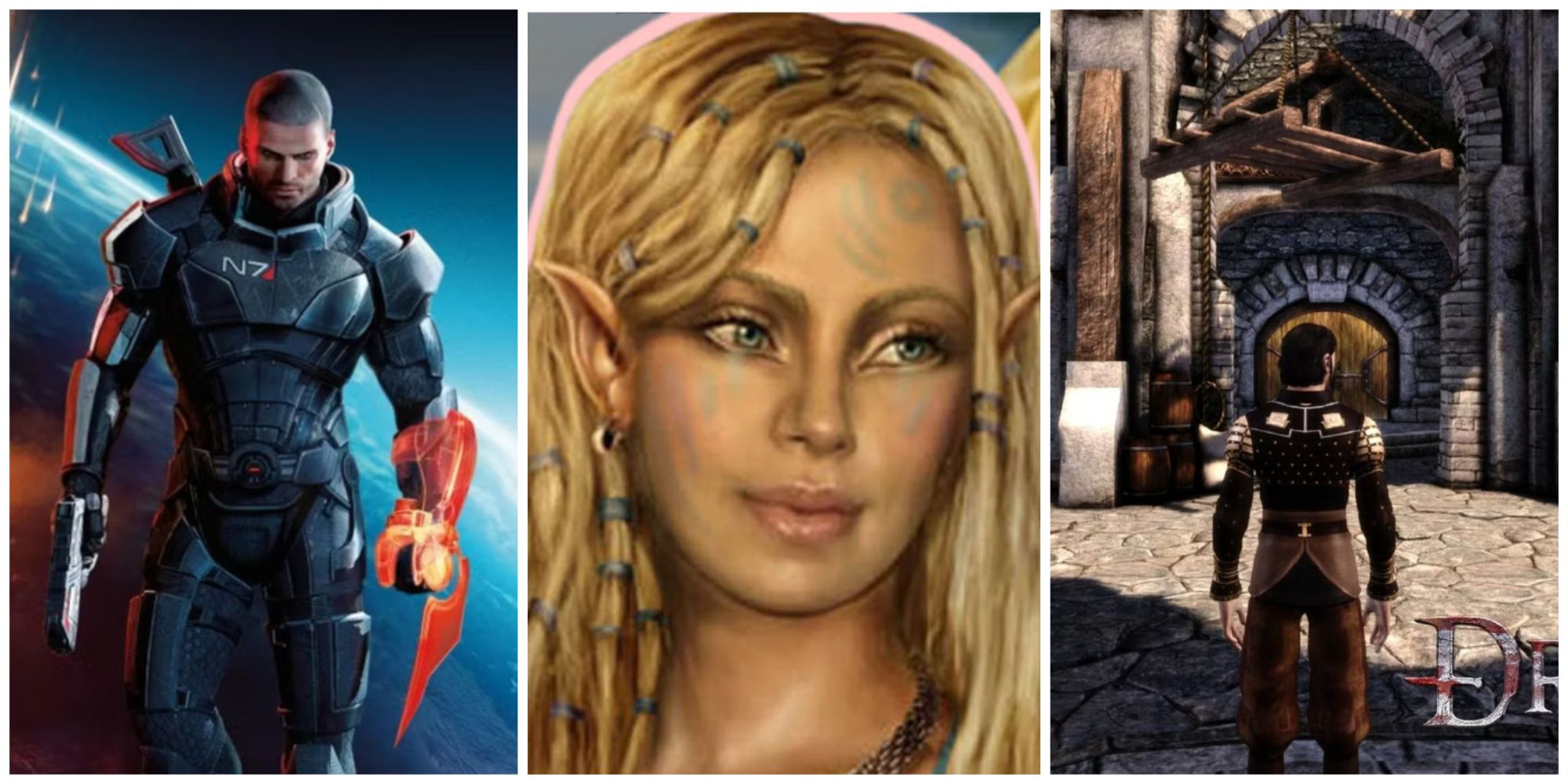Shepard in Mass Effect 3, Baldur's Gate 2, and The Grey Warden in Dragon Age: Origins