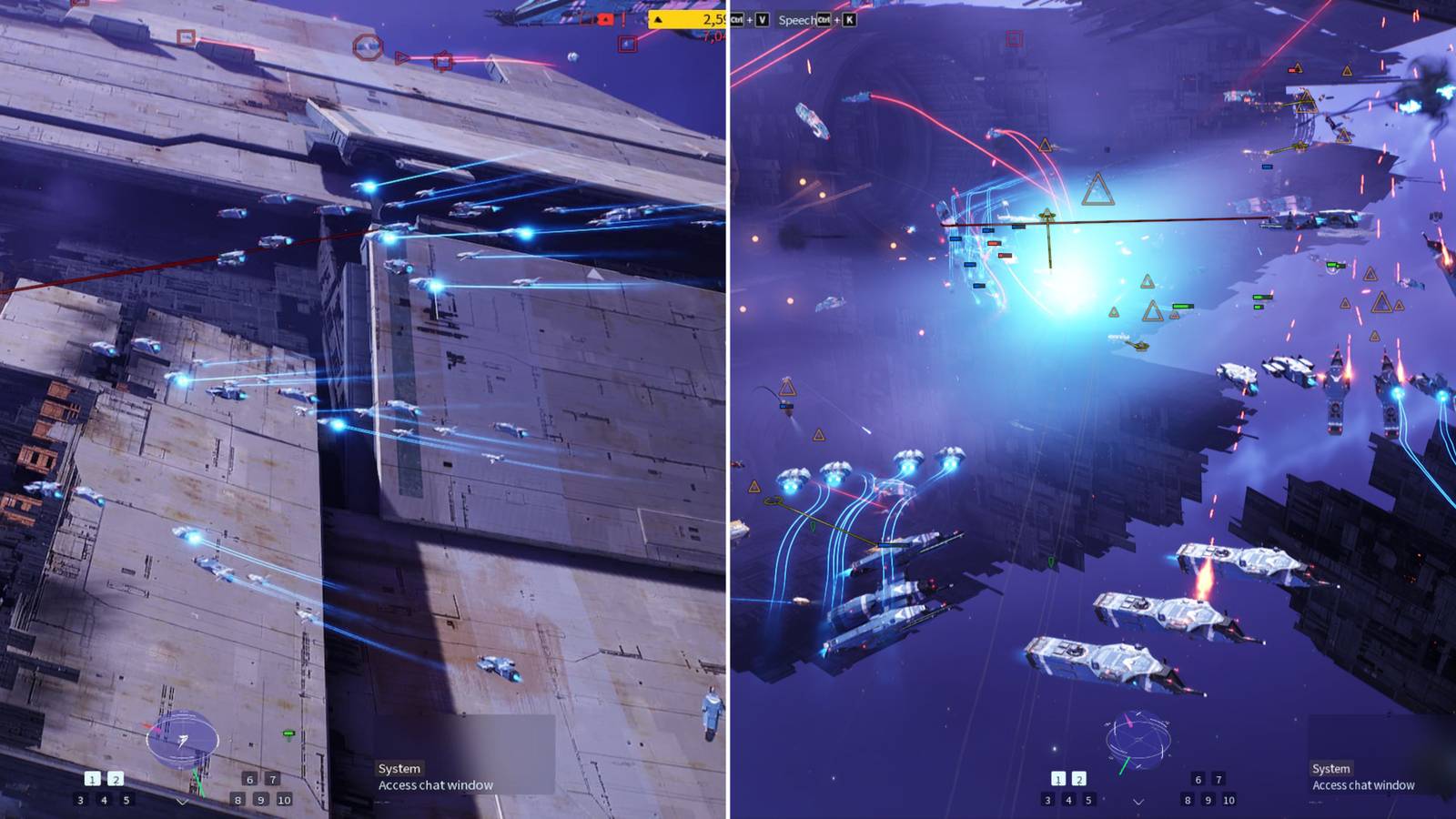 The Players Fleet Fighting In Various Formations