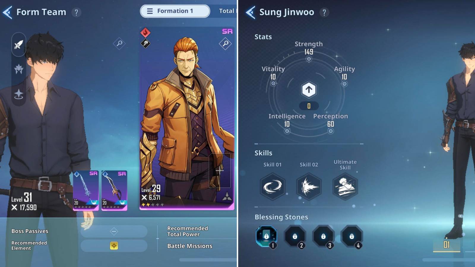 The Player's Power & Sung Jinwoo's Stats
