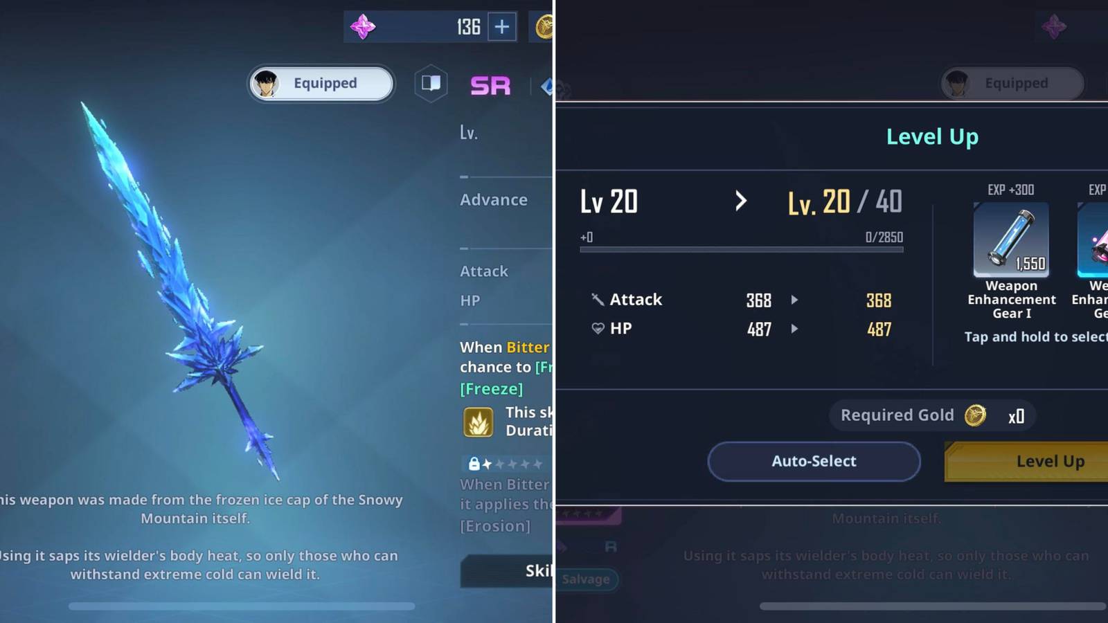 The Player With An SR Weapon & Leveling It Up 