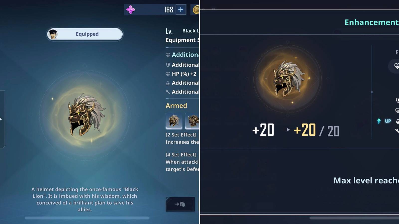 The Player Selecting & Upgrading An Artifact 