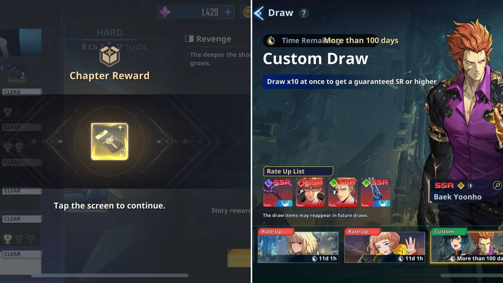 The Player Obtaining A Draw Ticket & The Custom Draw Menu 