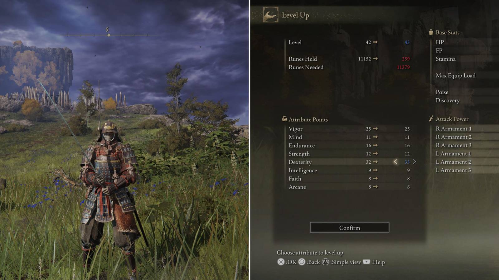 The Player In The Samurai Armor & Leveling Up Dexterity 