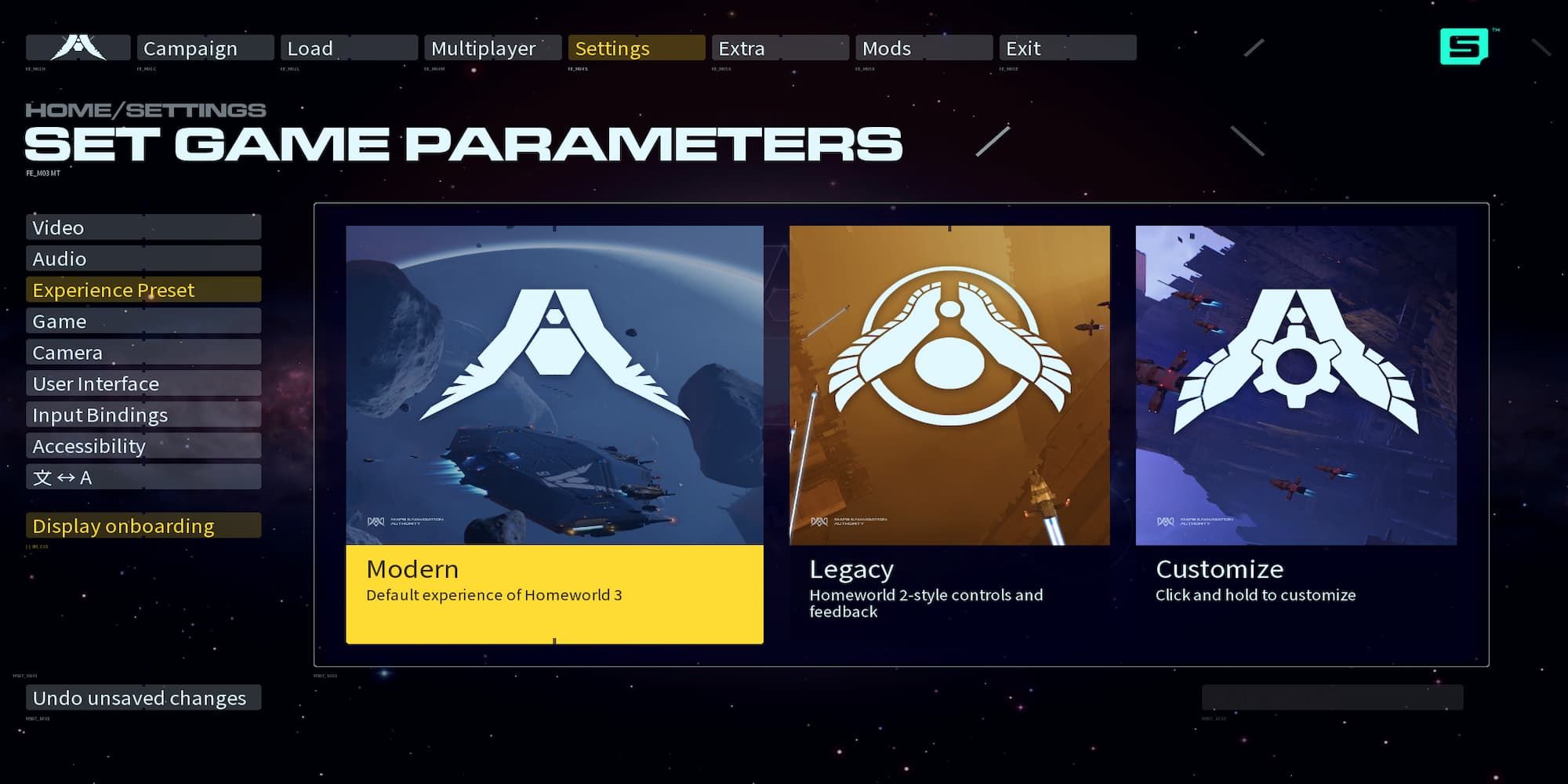 The Controls Menu In The Main Menu 