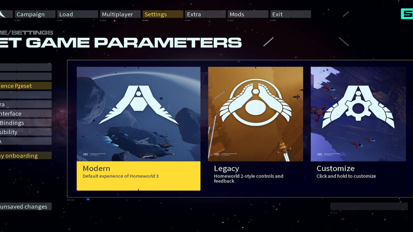 The Controls Menu In The Main Menu 