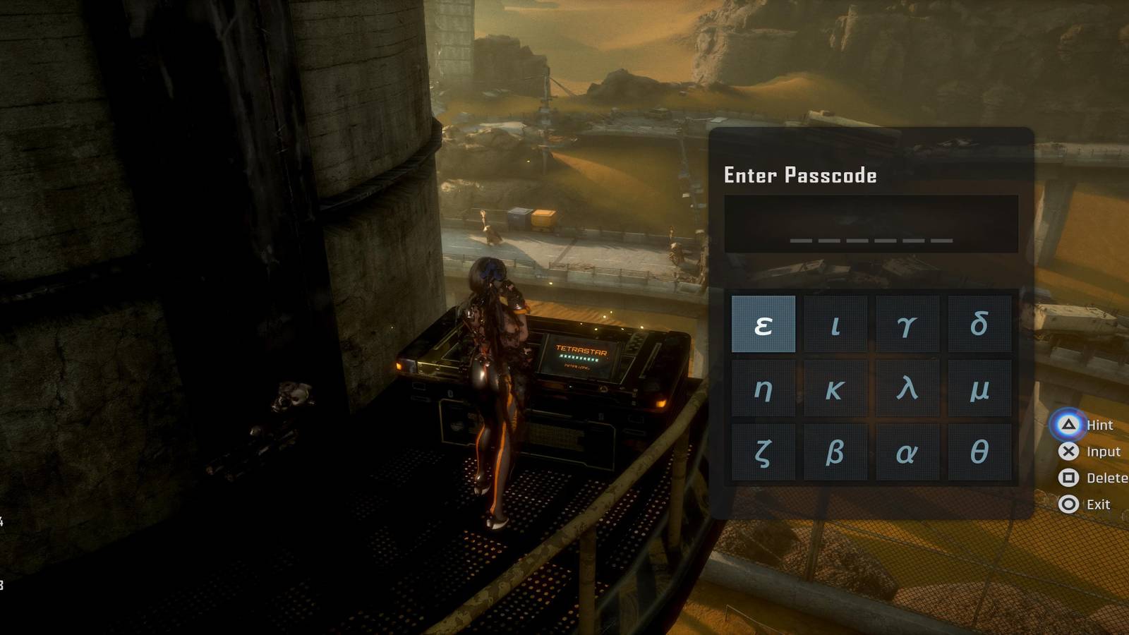 Eve Entering The Passcode In The Great Desert Solar Tower Chest