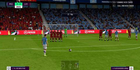Taking a penalty in Fifa 20