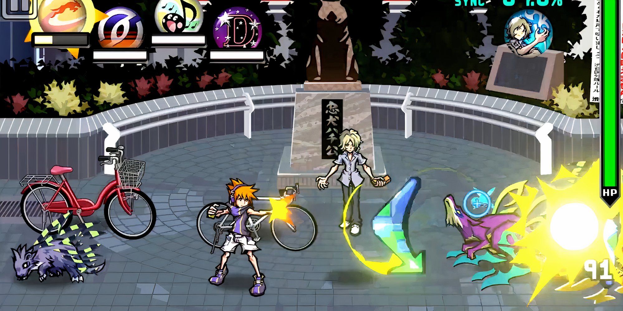 Fighting a battle in The World Ends With You