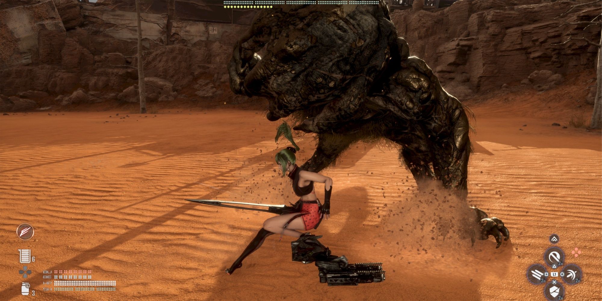 Fighting Behemoth in Stellar Blade