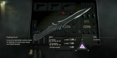 Resident Evil 4 Remake Fighting Knife Max Upgraded Stats