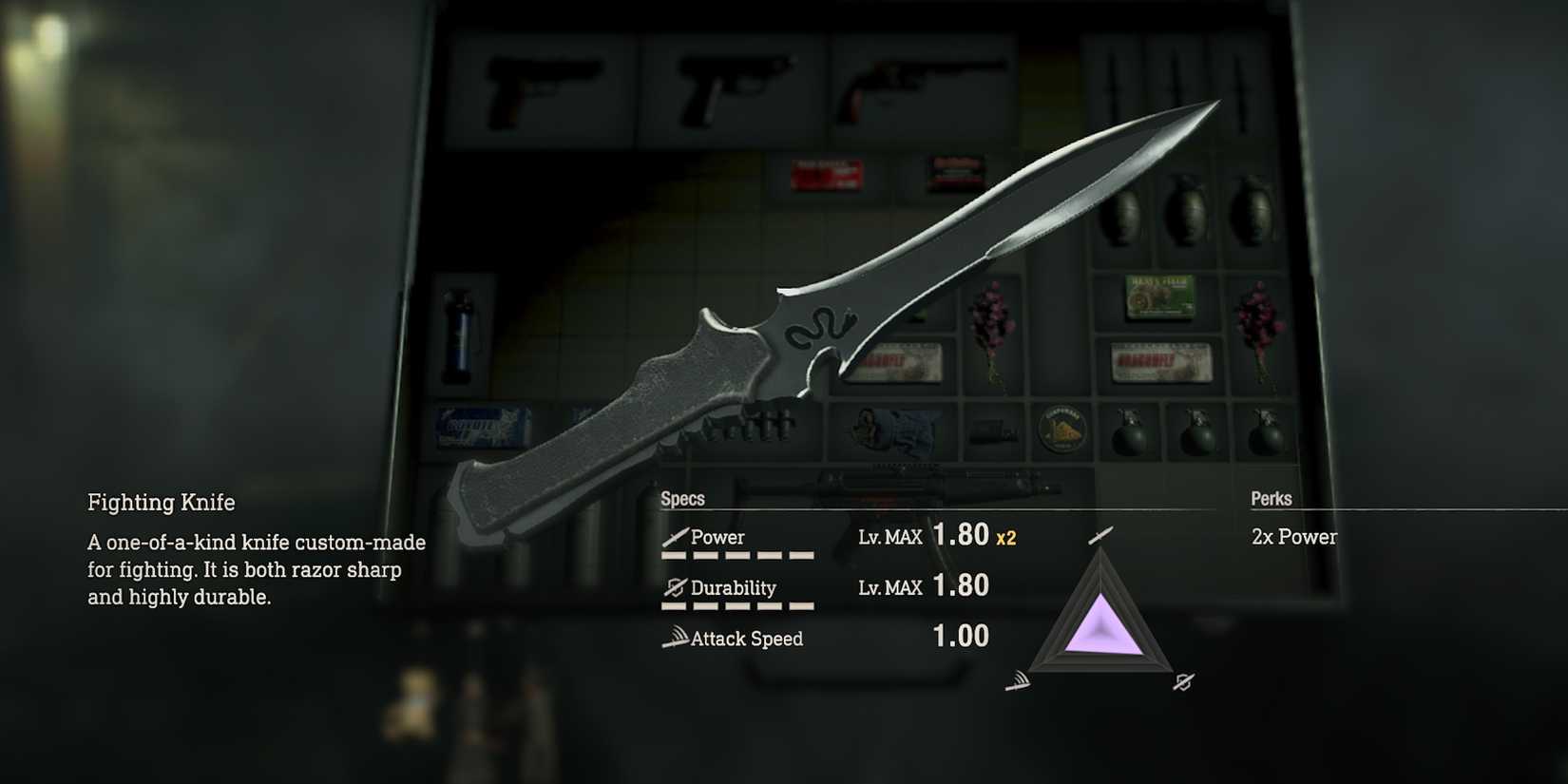 Resident Evil 4 Remake Fighting Knife Max Upgraded Stats