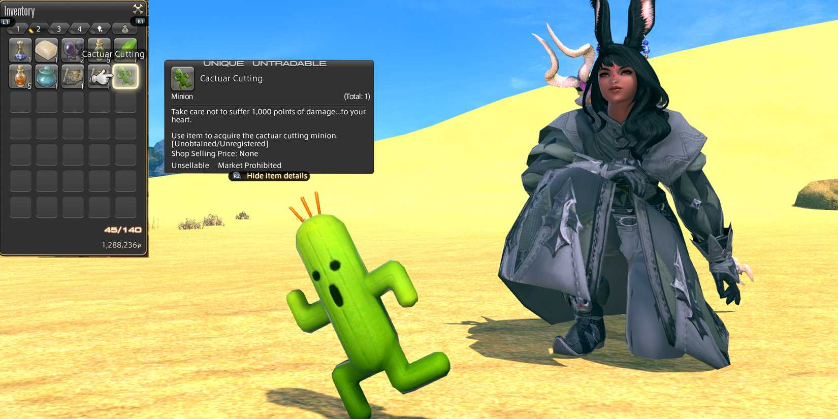 final fantasy 14 cactuar cutting