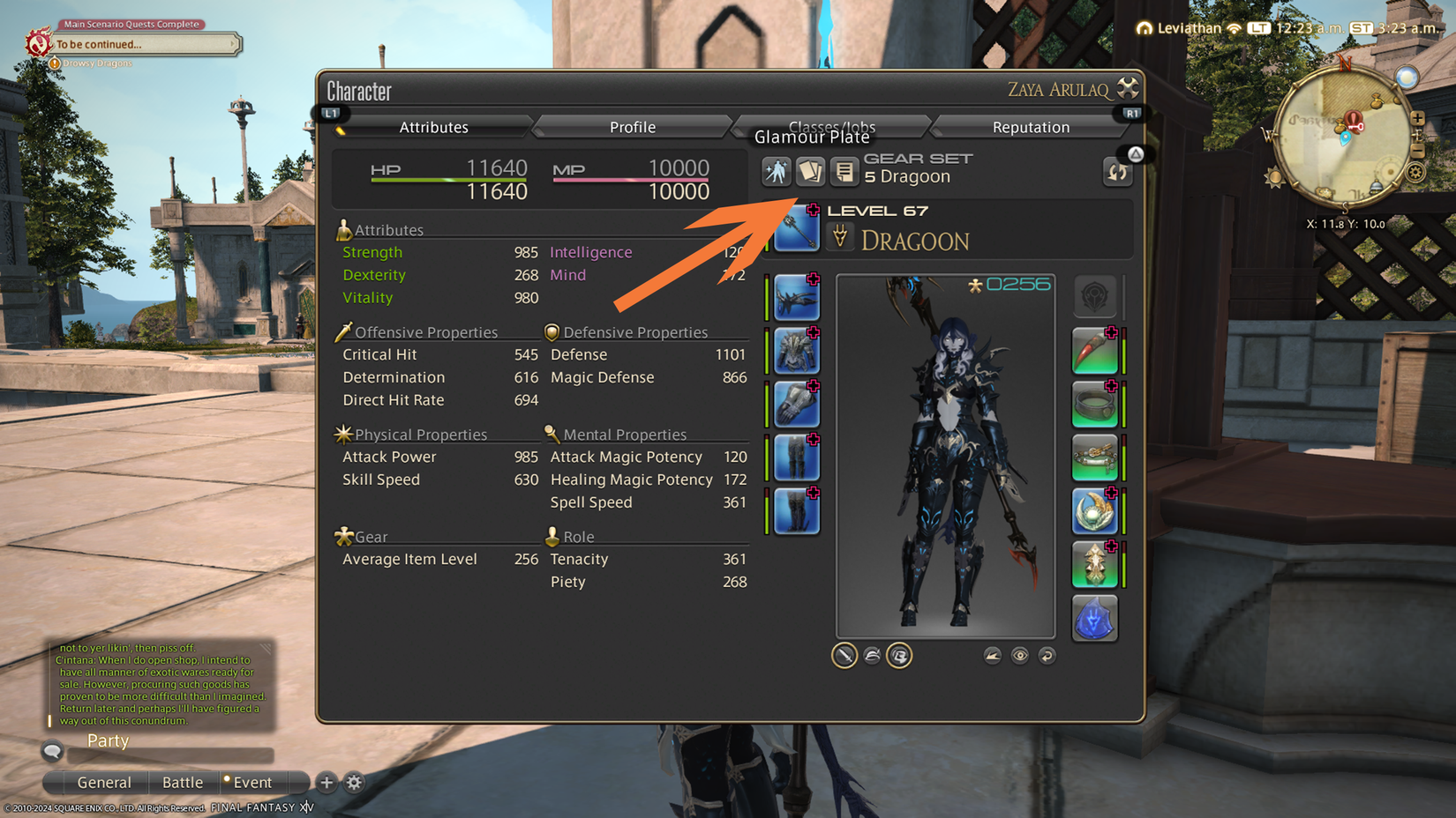 final fantasy 14 glamour plate menu