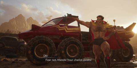 Final Fantasy 7 Rebirth Dio In Front of the Corel Buggy