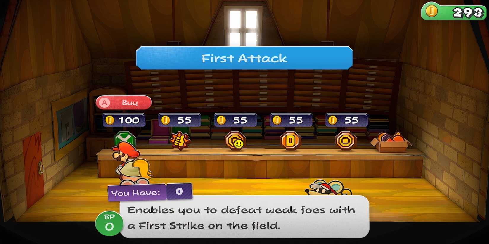 First Attack badge in Paper Mario The Thousand-Year Door