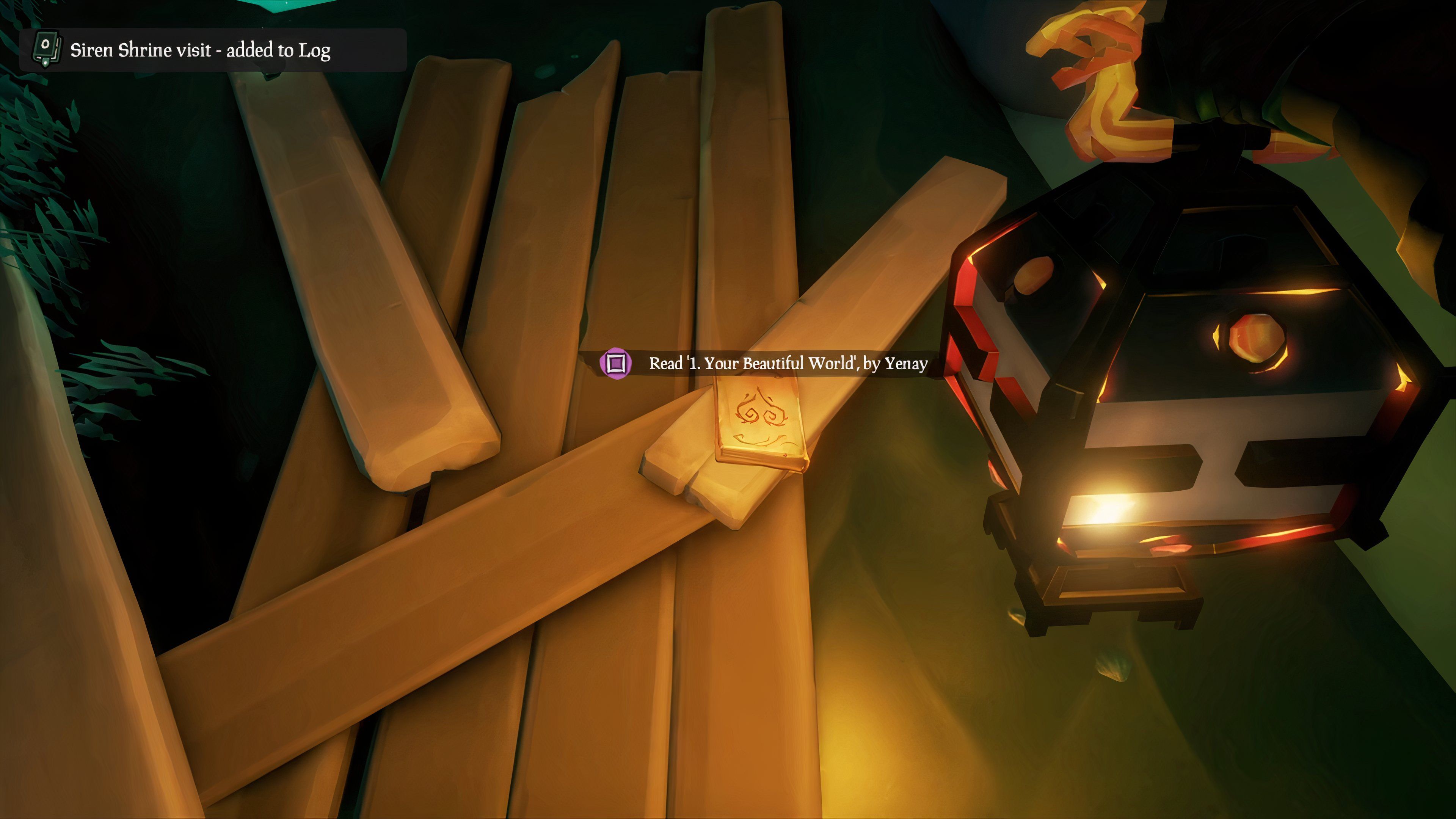 First Journal in Shrine of Ocean's Fortune in Sea of Thieves