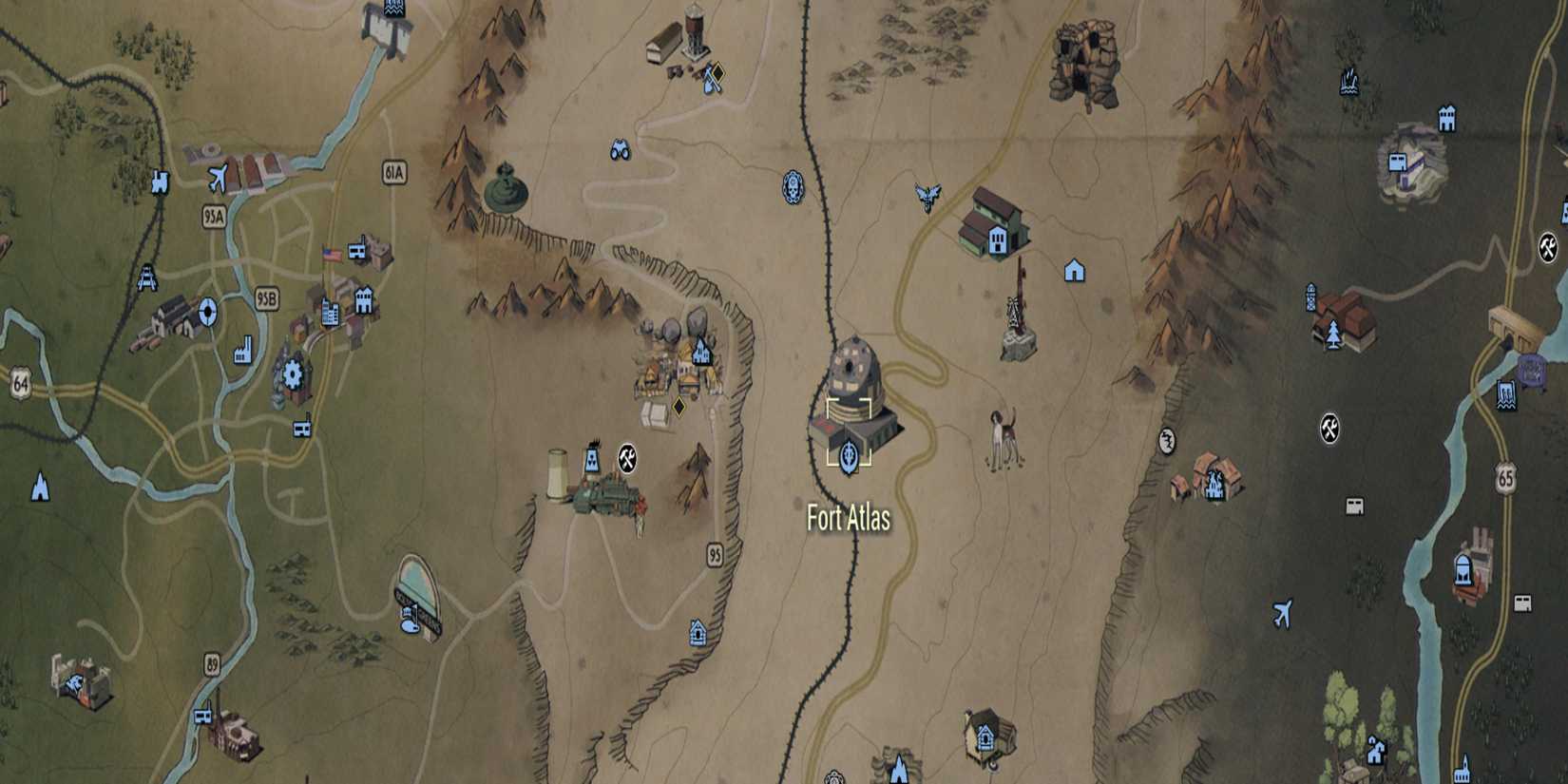 Fort Atlas free fast travel location Fallout 76