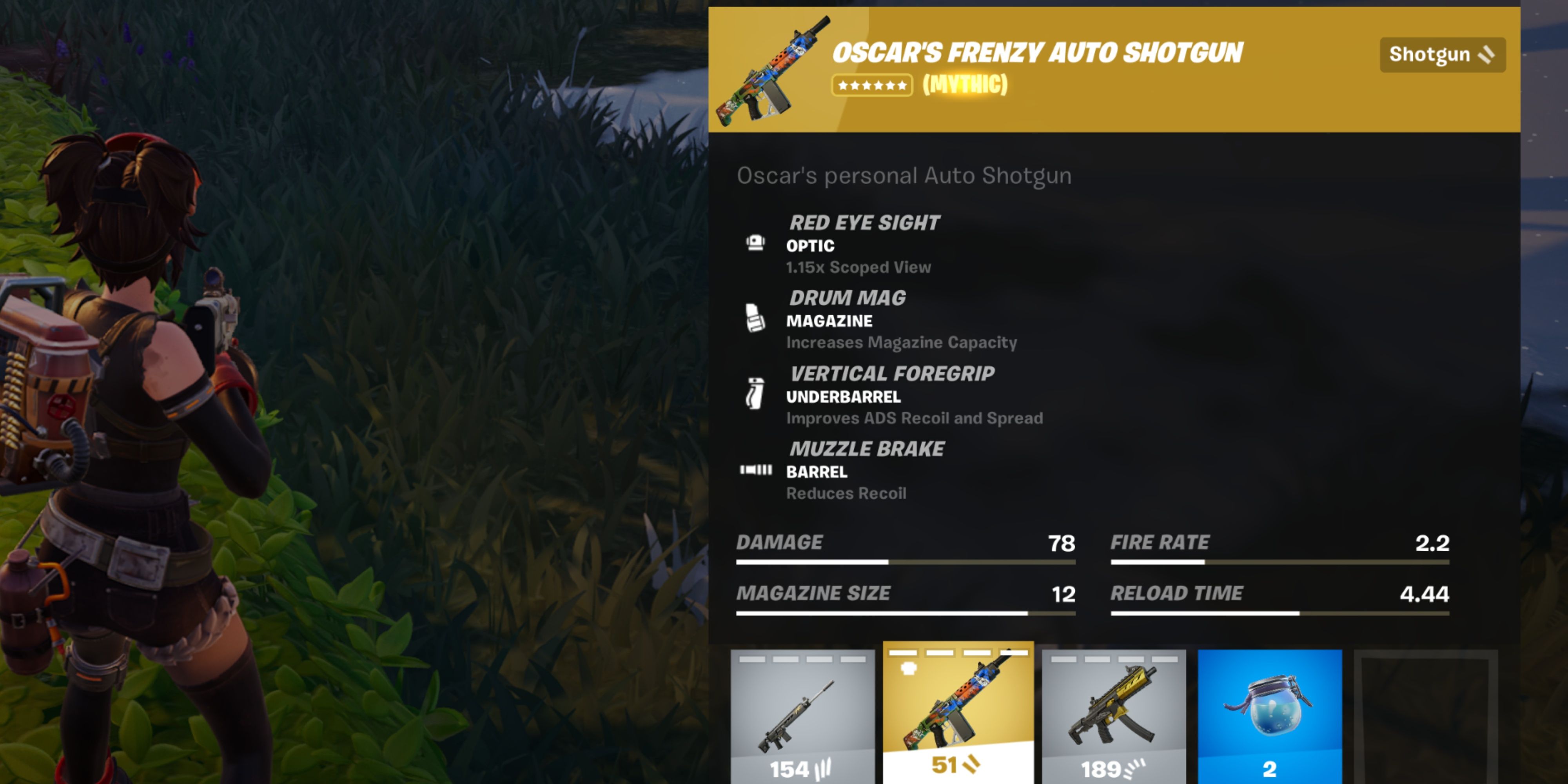 fortnite Oscar's Frenzy Auto Shotgun Weapon Stats