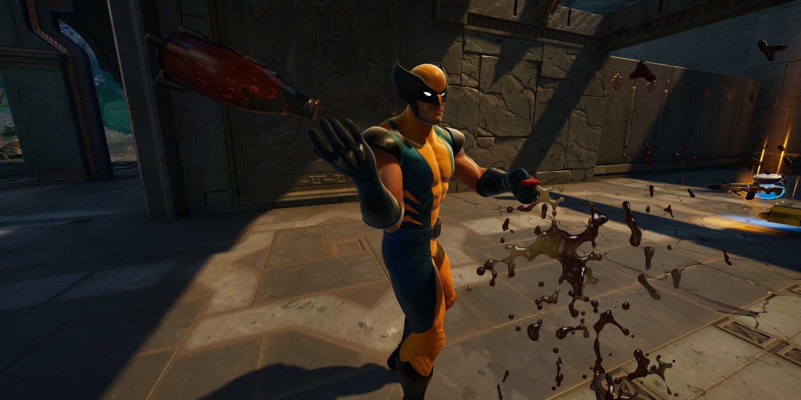 Wolverine throwing nuka cola