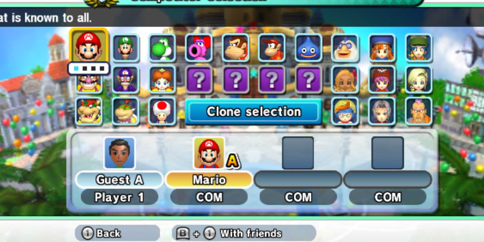 fortune street wii playable characters