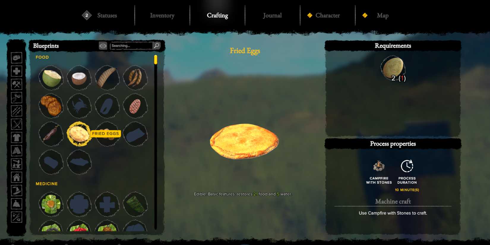 fried eggs in survival fountain of youth