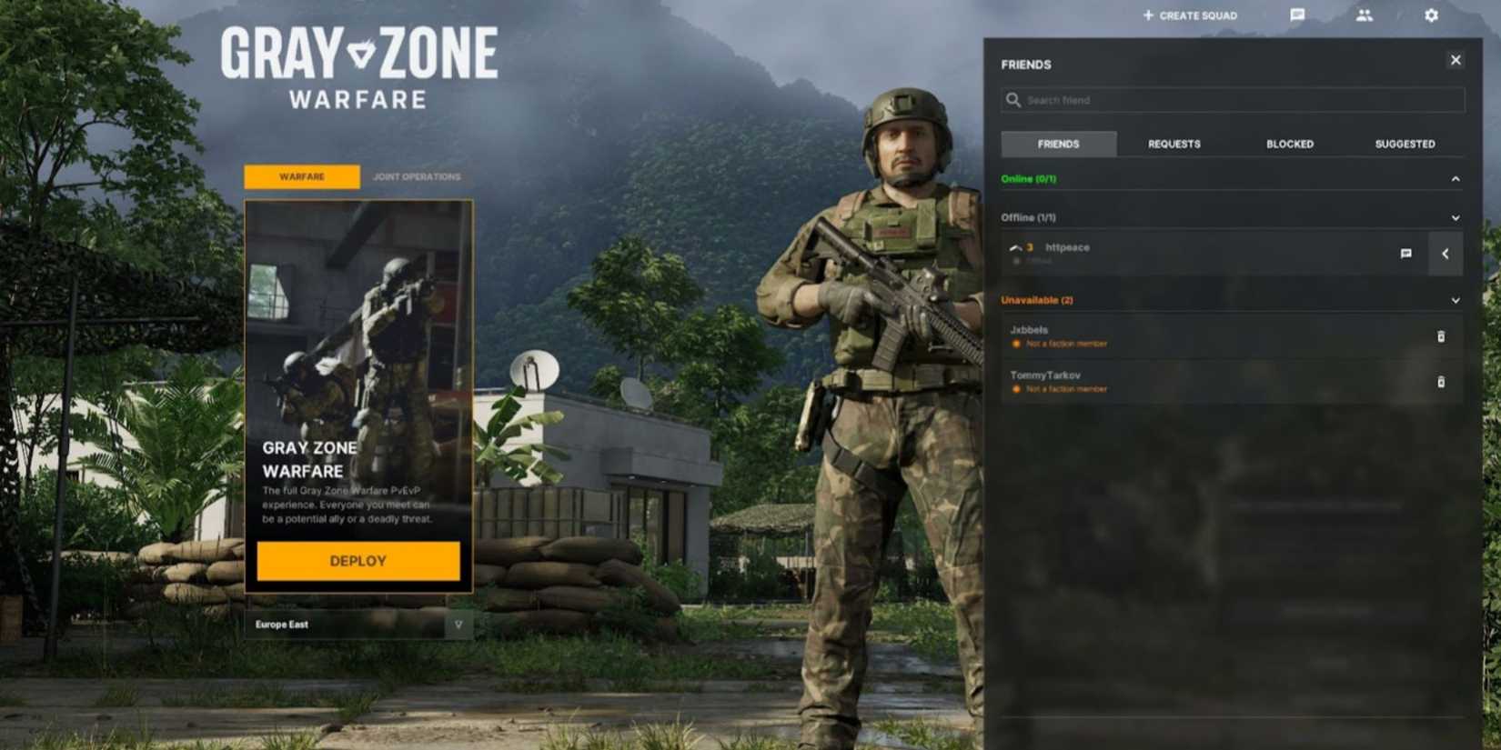 Grey Zone Warfare friends list