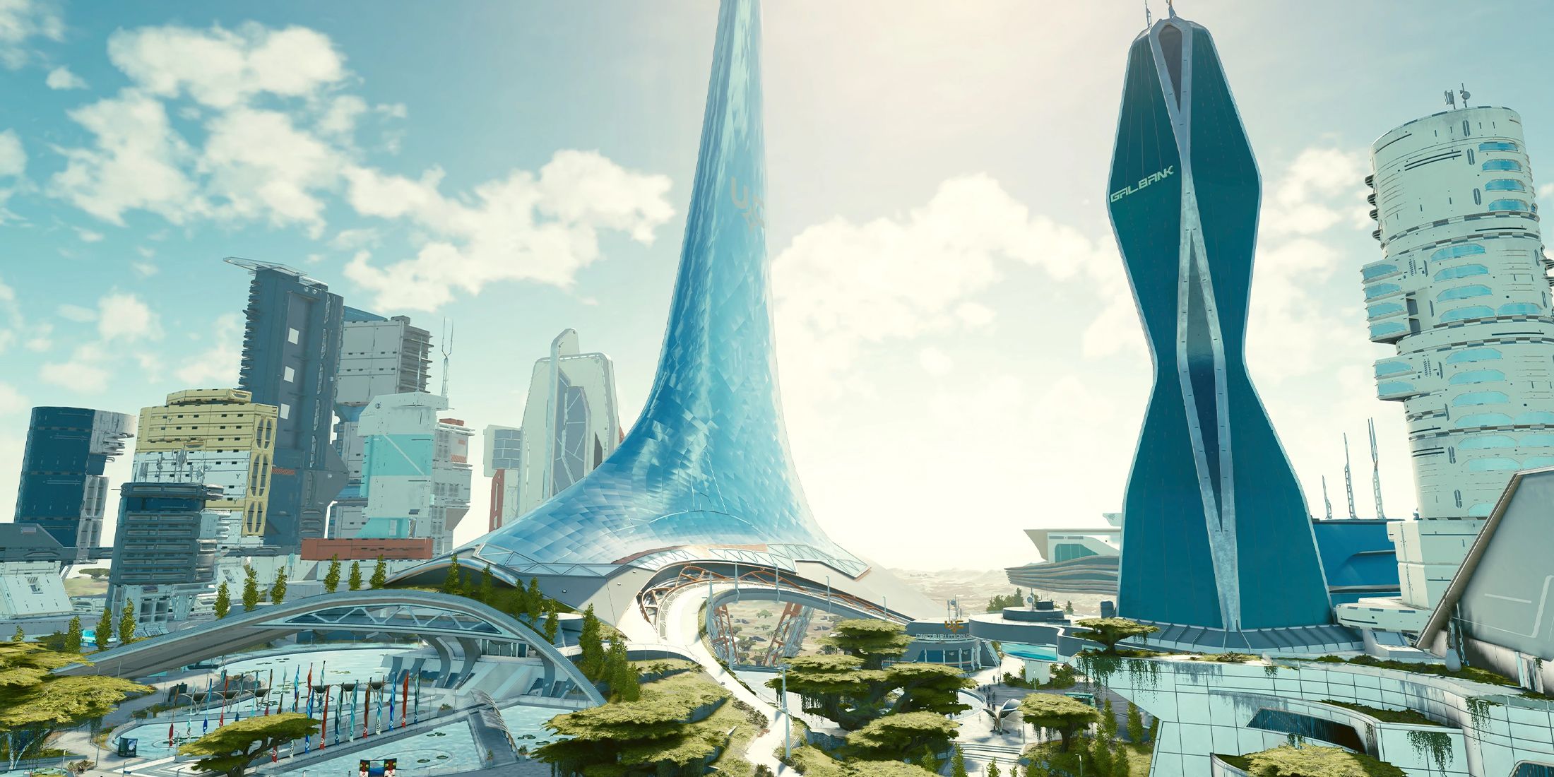 Full view of New Atlantis in Starfield