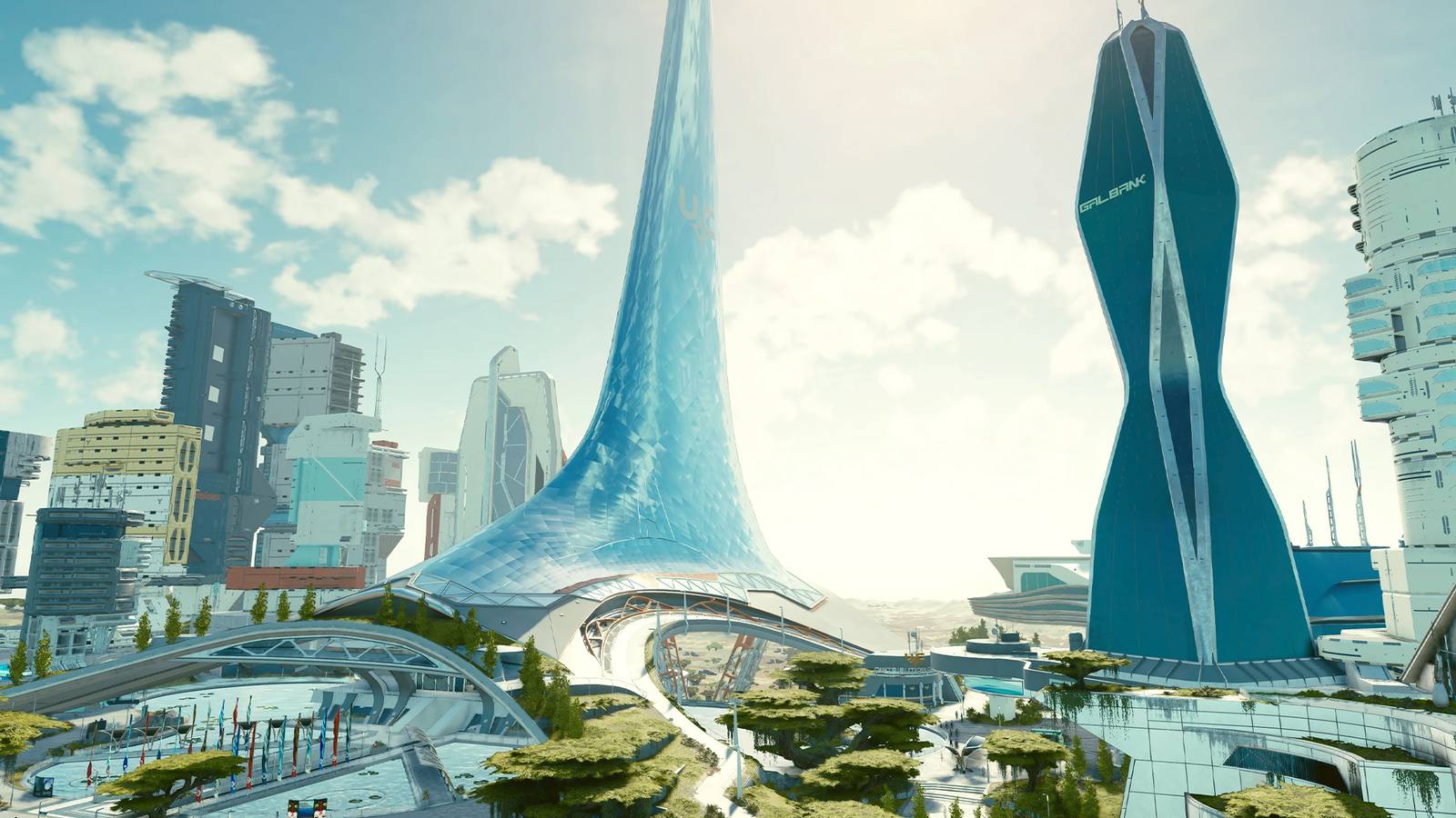 Full view of New Atlantis in Starfield