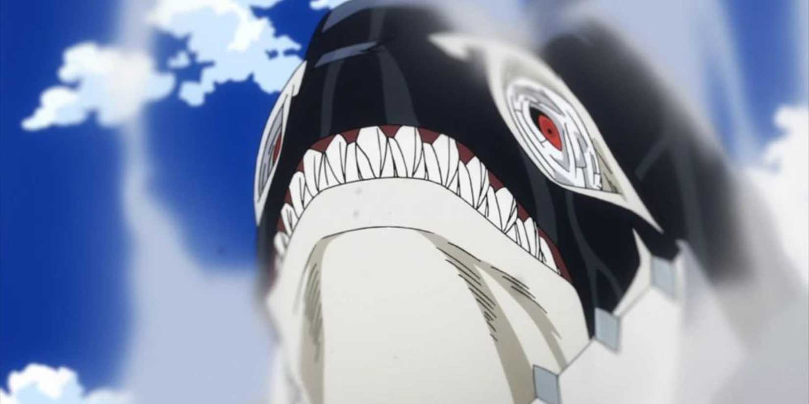 Gang Orca's terrifying appearance, caused by his Orcinus Quirk in My Hero Academia