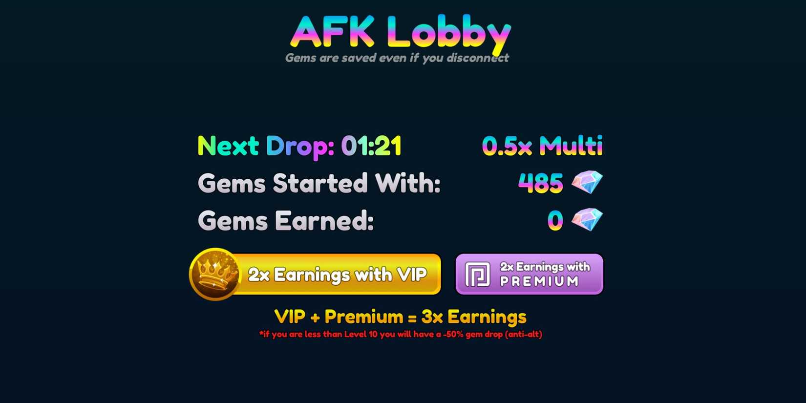 AFK lobby in Anime Defenders